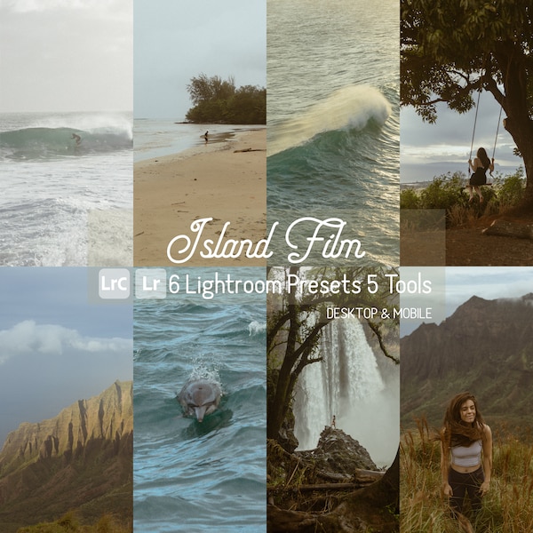 Lightroom Presets ISLAND FILM. Mobile/Desktop Compatible. 6 Presets 5 Tools. Travel, Portraits, Lifestyle, Portra, Instagram, Film, Vintage