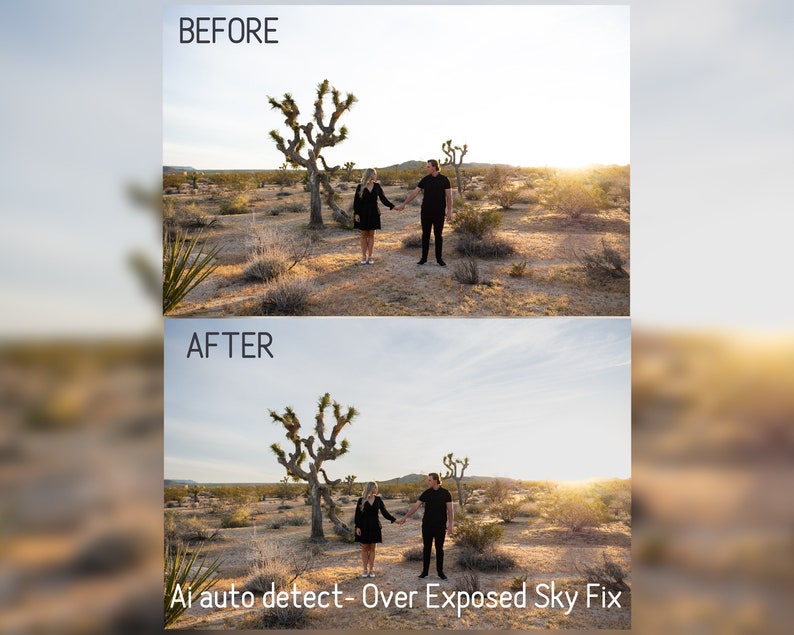 ai selection masking Lightroom presets before and after visual representation of the differences between raw image and edited image