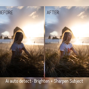 ai selection masking Lightroom presets before and after visual representation of the differences between raw image and edited image