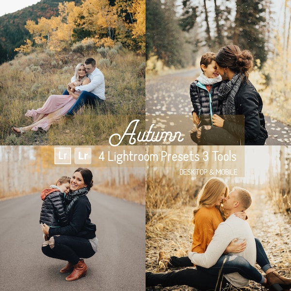 Autumn Lightroom Presets. Fall/Winter Outdoors. Desktop And Mobile Compatible. 4 Presets 3 Tools. Instagram Preset filter. Photo Editing