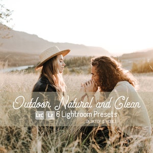 Outdoor Natural and Clean Lightroom Presets. Desktop / Mobile Compatible, 6 Presets, Best Seller, Filters, Sunrise/Sunset, Instagram blogger