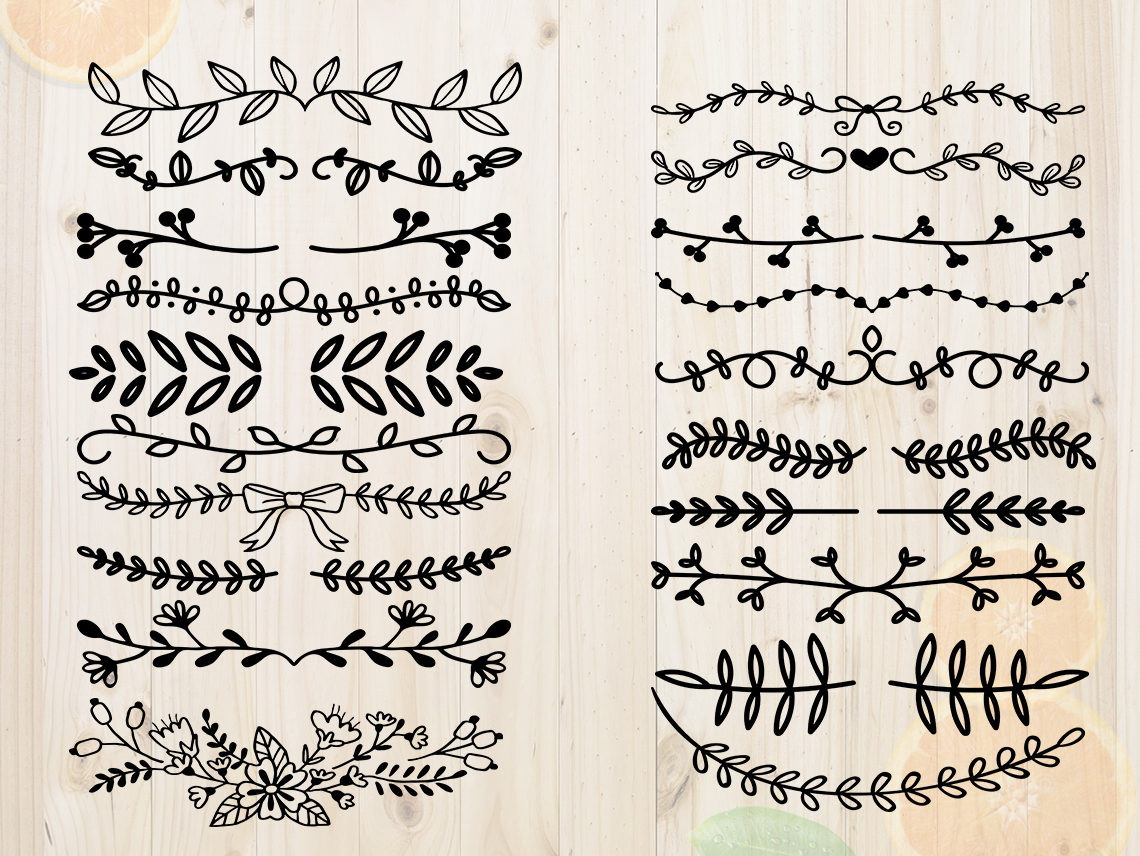 Download Leaf dividers Svg Leaves divider Dxf Decorative dividers | Etsy