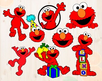 Elmo Svg, Sesame Street Cutfile, Elmo dxf, Eps, Png files for Cricut & Silhouette Cameo, Cartoon vector, for shirts, vinyl cutting