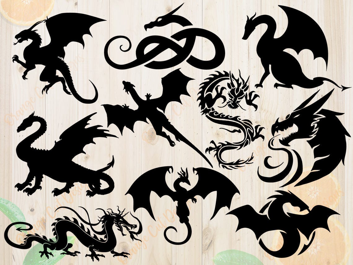 Download Dragons Svg Bundle Dragons Dxf Dragon cut file Dragon Svg ...