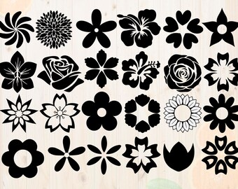 Flowers Svg bundle, Flower cutfiles, Flowers vecto, Flower eps, Flowers dxf, Flowers Png, Flowers clipart vector for Cricut Silhouette Came