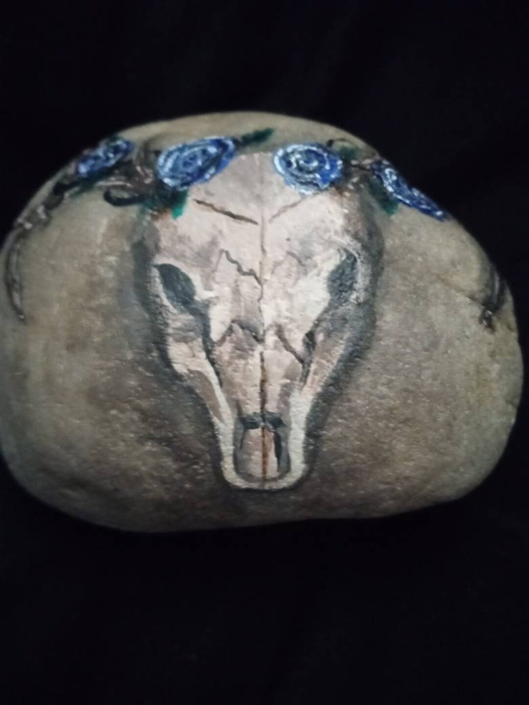 Bohemian Style Deer Skull Painted Garden Rock - Etsy