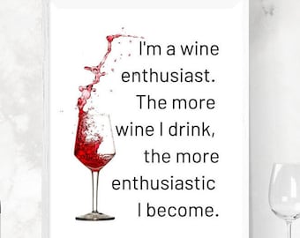 Wine Lovers Print at Home Poster | Funny Quote Wall Art | Unique Home Design Prints | Instant Download Art for Home or Office