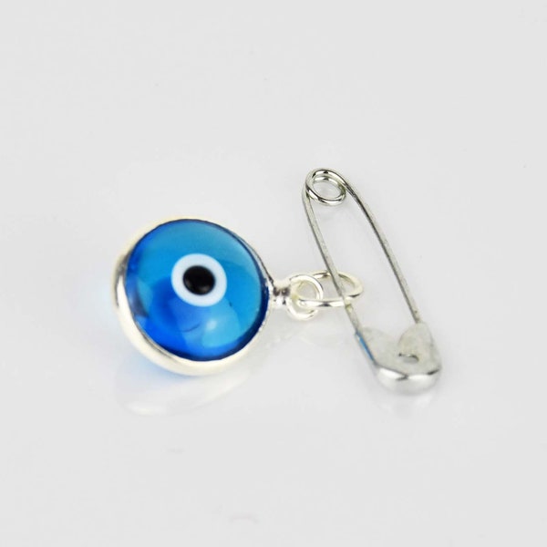 Turkish Greek Mati Evil Eye Protection Safety Silver Colour Pin Brooch For Baby