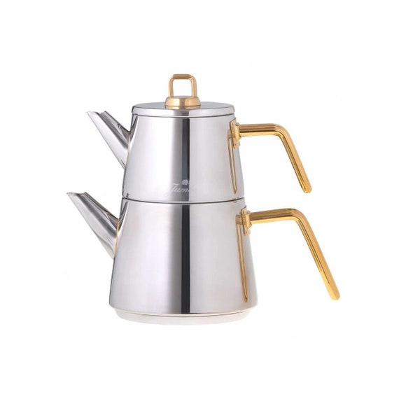 Buy Turkish Tea Pot, Stainless Steel, Medium Size - Grand Bazaar