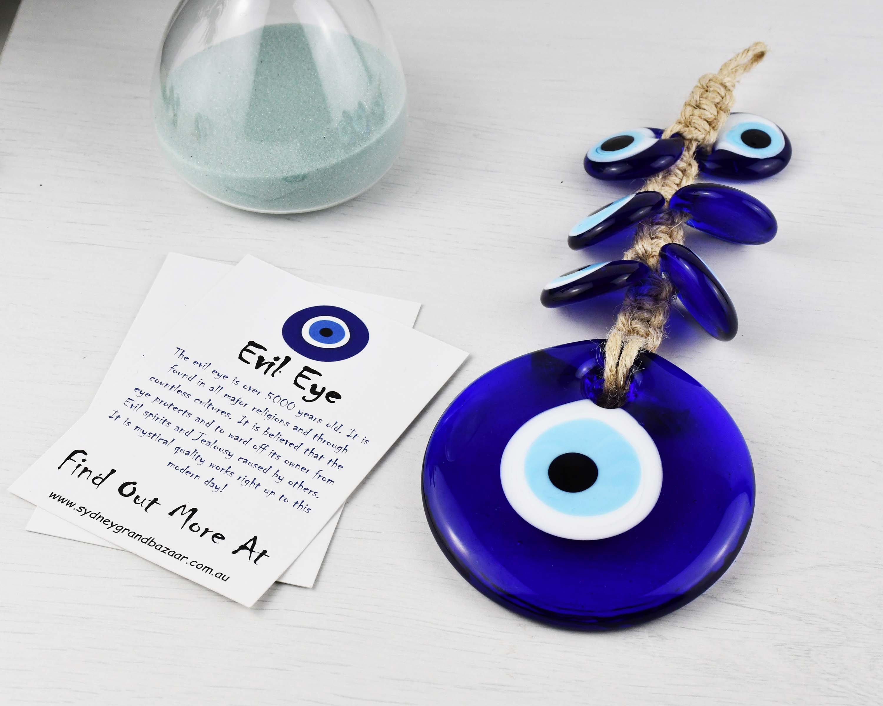 Turkish Evil Eye Glass Greek Mati Eye Nazar Amulet Protection Good Luck  100% Authentic Handmade Home Decor Car Hanging -  Denmark