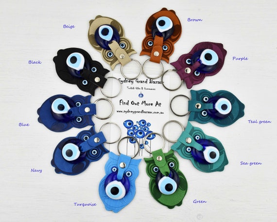 Türkisch Griechisch Mati Auge Blaues Glas Böses Auge Amulett Nazar Eule  Design Weisheit Schutz Glück Schlüsselring Schlüsselanhänger -  Schweiz