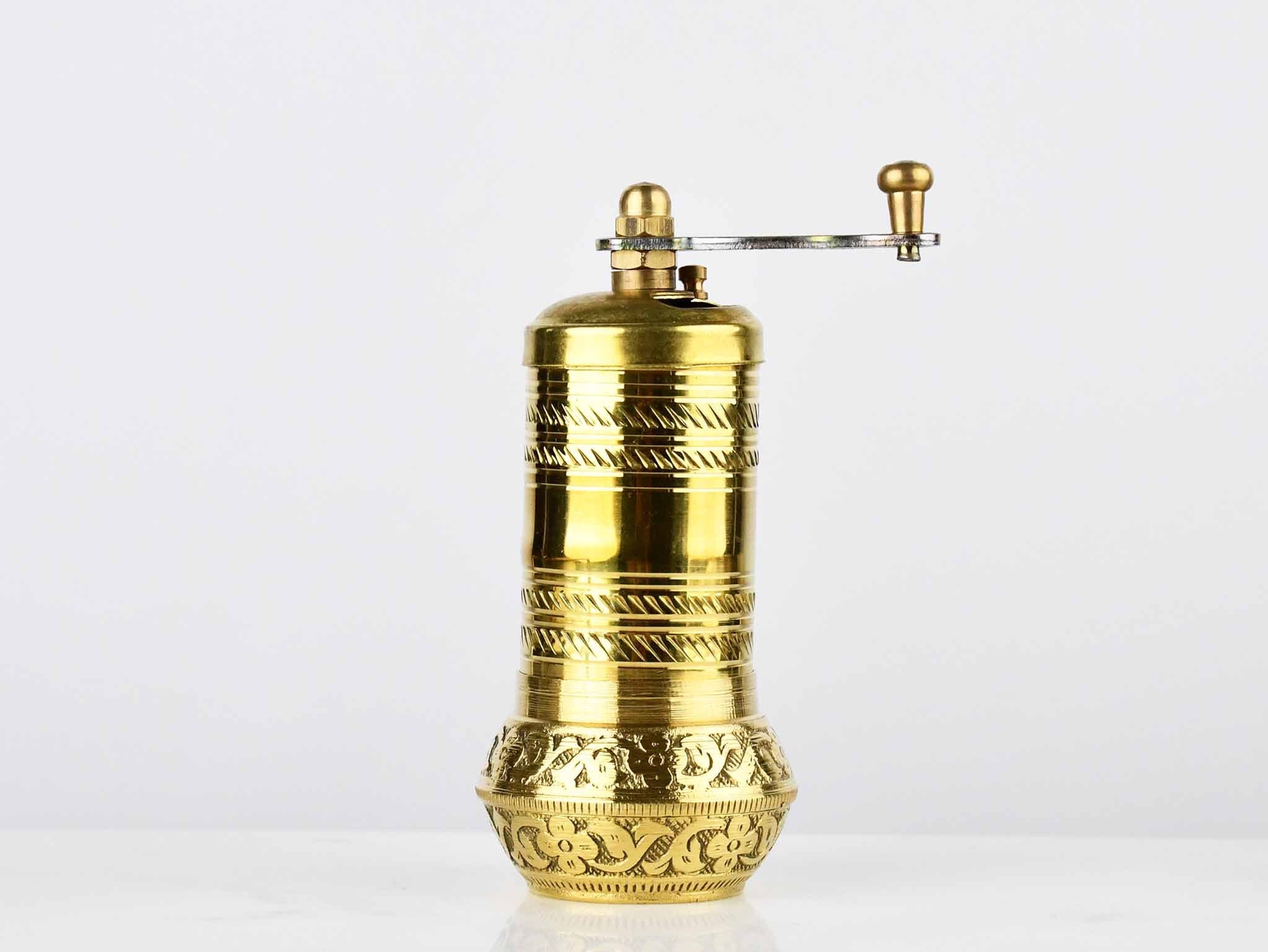 Traditional Turkish Coffee Grinder , Brass Coffee Mill, Kitchen Decor,  Qualification Adjustable Grinder, Manual Coffee Mill With Handle 