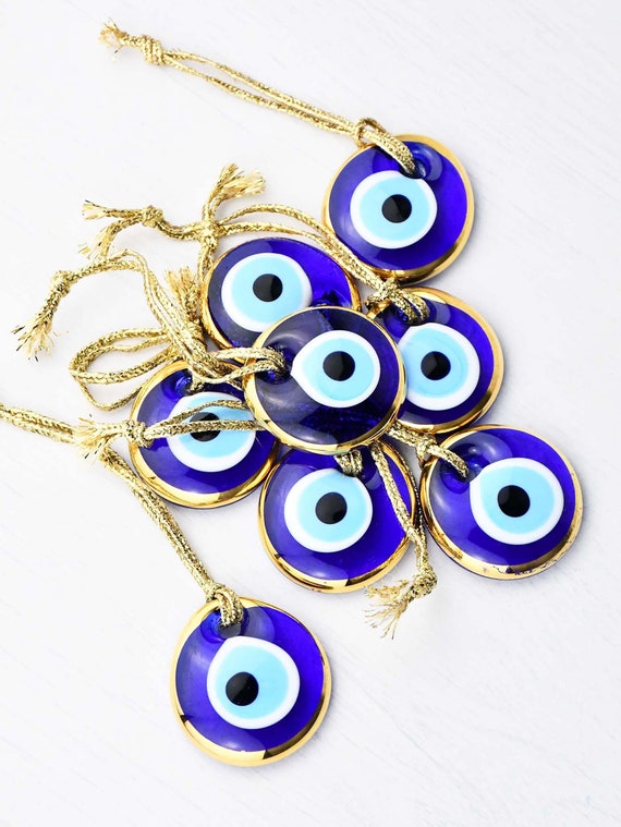 Türkisches Evil Eye Glas griechisches Mati Auge Nazar Amulett Schutz Glück  100% authentische handgefertigte Wohnkultur Auto hängend - .de