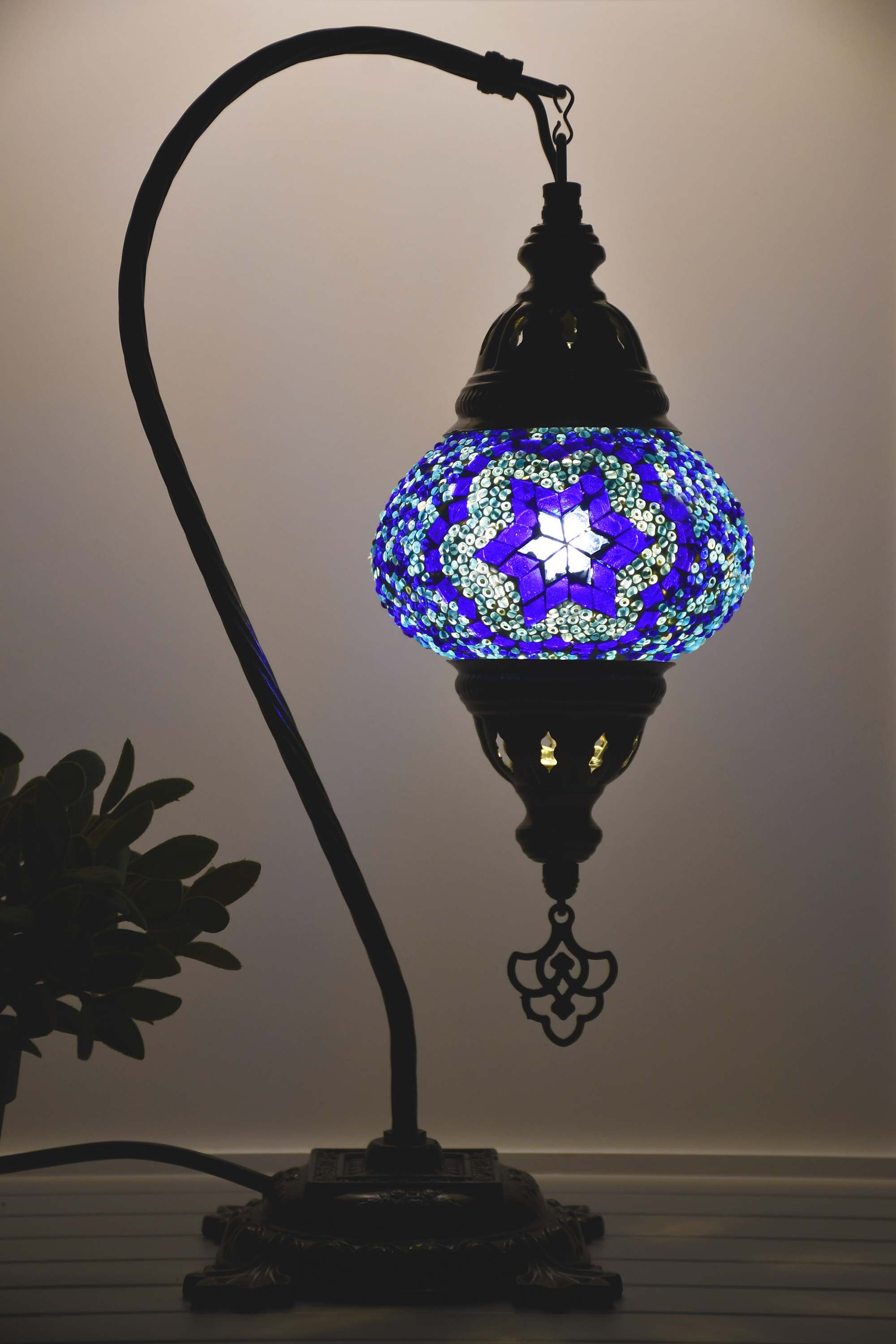 Aqua glass sale floor lamp
