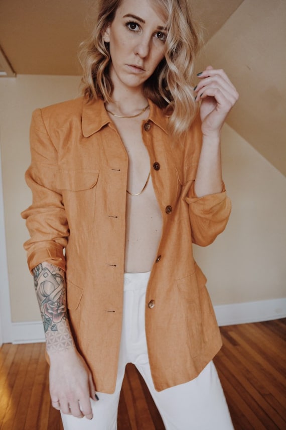 Womens Linen Jacket, Vintage Linen Jacket, Linen J