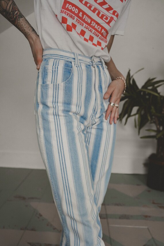 Stripe Denim Pants - image 1