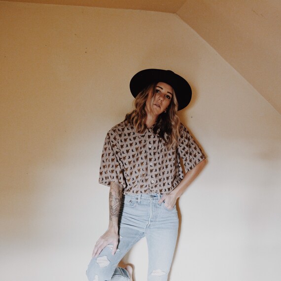 Vintage Boot and Saddle Shirt, Western Shirt, Vint