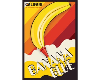 Banana Glue 13 x 19 Lithograph Poster - Featuring famous California Strain, Weed Poster, Cannabis Art