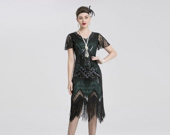 vintage black flapper dress