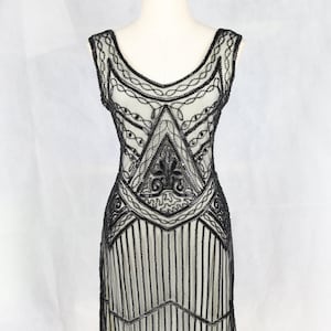 Women's 1920s Lace Sequin Great Gatsby Dress Sleeveless Flapper Dress Evening Prom