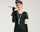 1920s Women 39 s V Neck Beaded Fringed Flapper Dress Gatsby Theme Roaring 20s Dress for Prom
