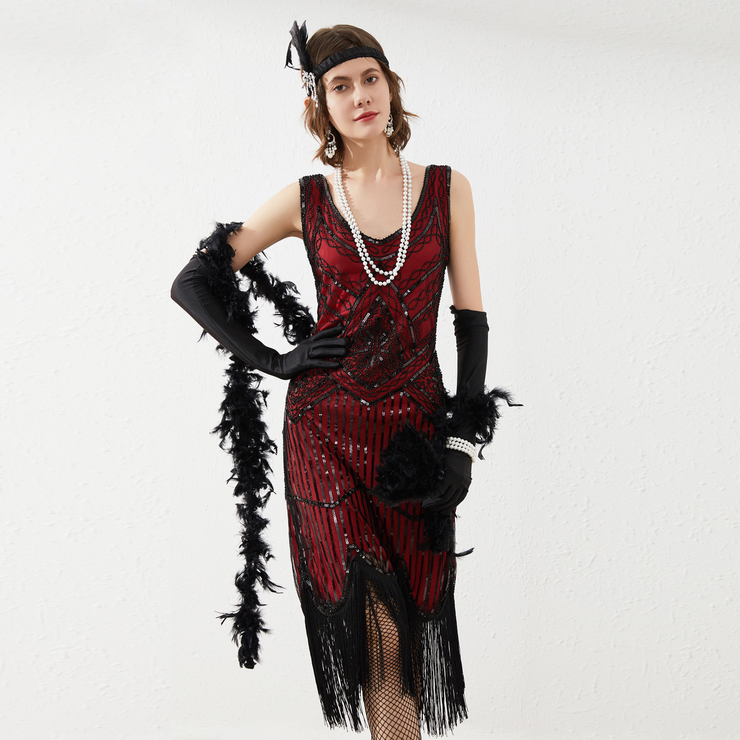 1920s Great Gatsby Sequin Fringed Cocktail Party Flapper Dress - Etsy UK
