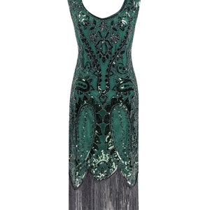 1920s Great Gatsby Flapper Dress Sequin Fringed Cocktail Party - Etsy