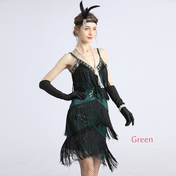 Women 1920s Gatsby Cocktail Sequin Art 