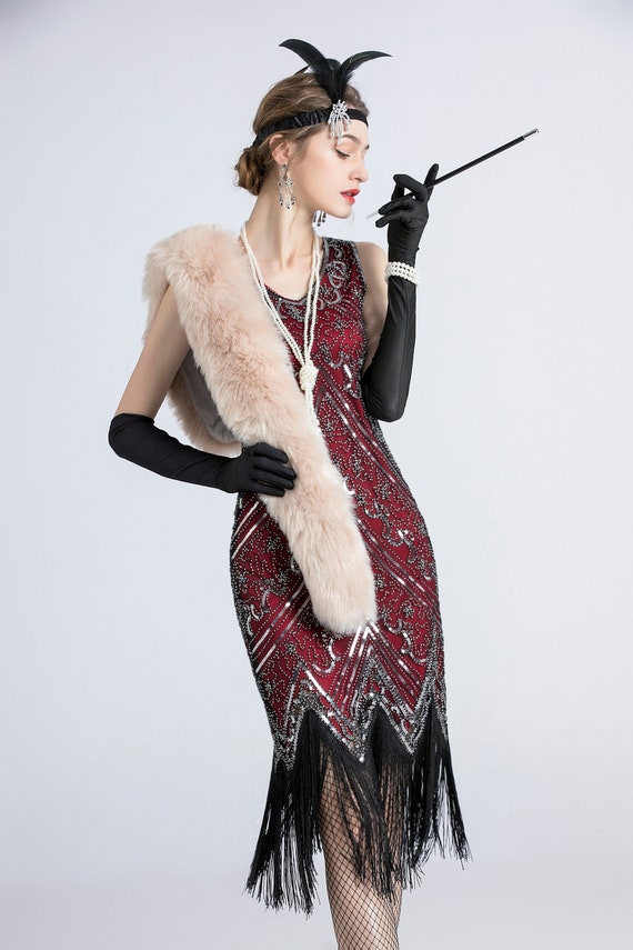 Costume Flapper à Franges pour Femme des 1920s