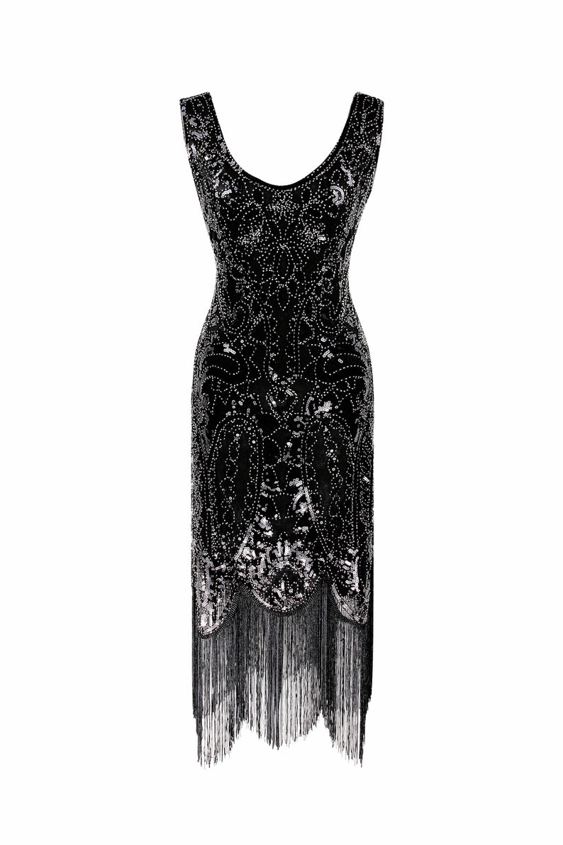 1920s Great Gatsby Flapper Dress Sequin Fringed Cocktail Party - Etsy