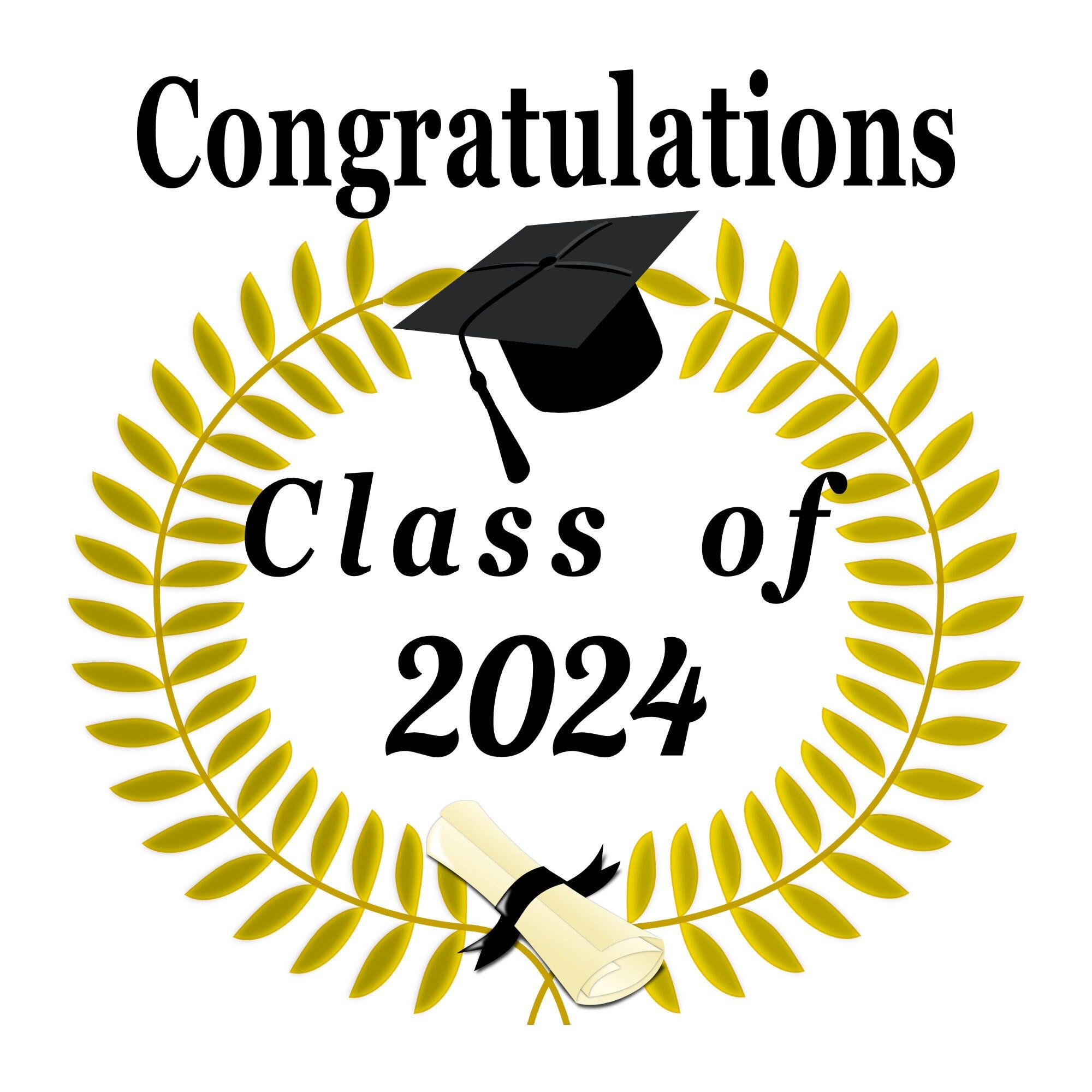 Class of 2024 3d icon. Congratulation graduates design with cap and  numbers. Gold graduation illustration for ceremony, party, greeting card,  invitation isolated transparent pgn 26788833 PNG