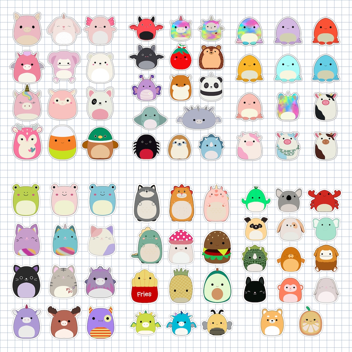 Squishmallow Digital Stickers Cute Printable Stickers Etsy