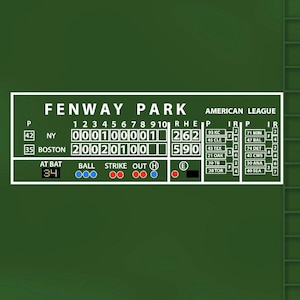 Boston Red Sox Fenway Green Monster Scoreboard Wall Decal 60&quot;x20&quot;