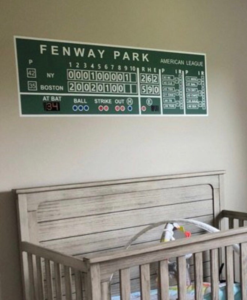 Boston Red Sox Fenway Green Monster Scoreboard Wall Decal Etsy