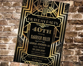 gatsby invitation etsy