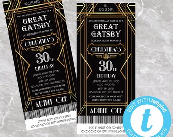 great gatsby invites etsy