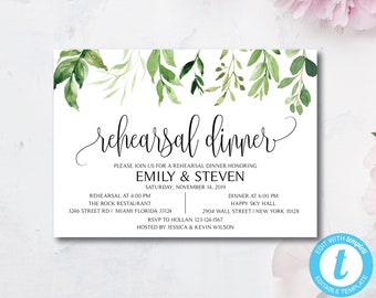 rehearsal dinner invitations etsy