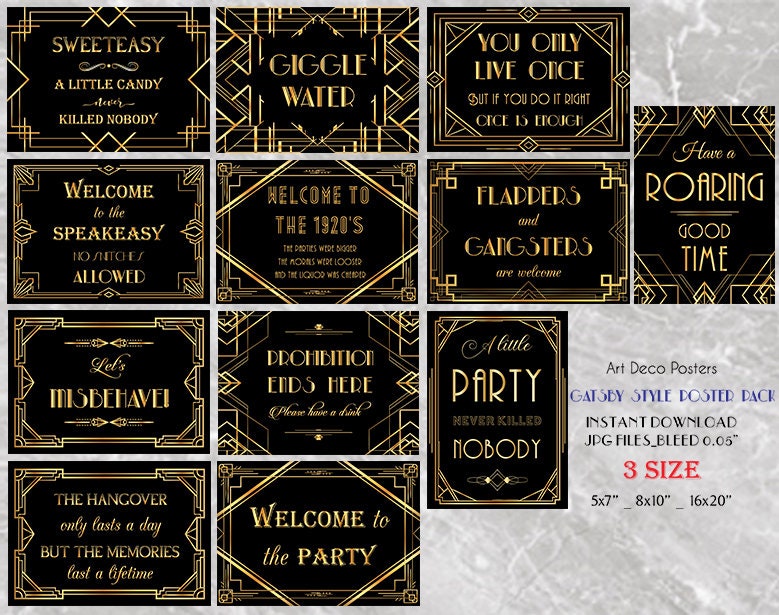 printable-gatsby-12-poster-pack-printable-wedding-birthday-party-art-deco-1920s-sign-3-sizes-of-each-design-included-instant-download-etsy