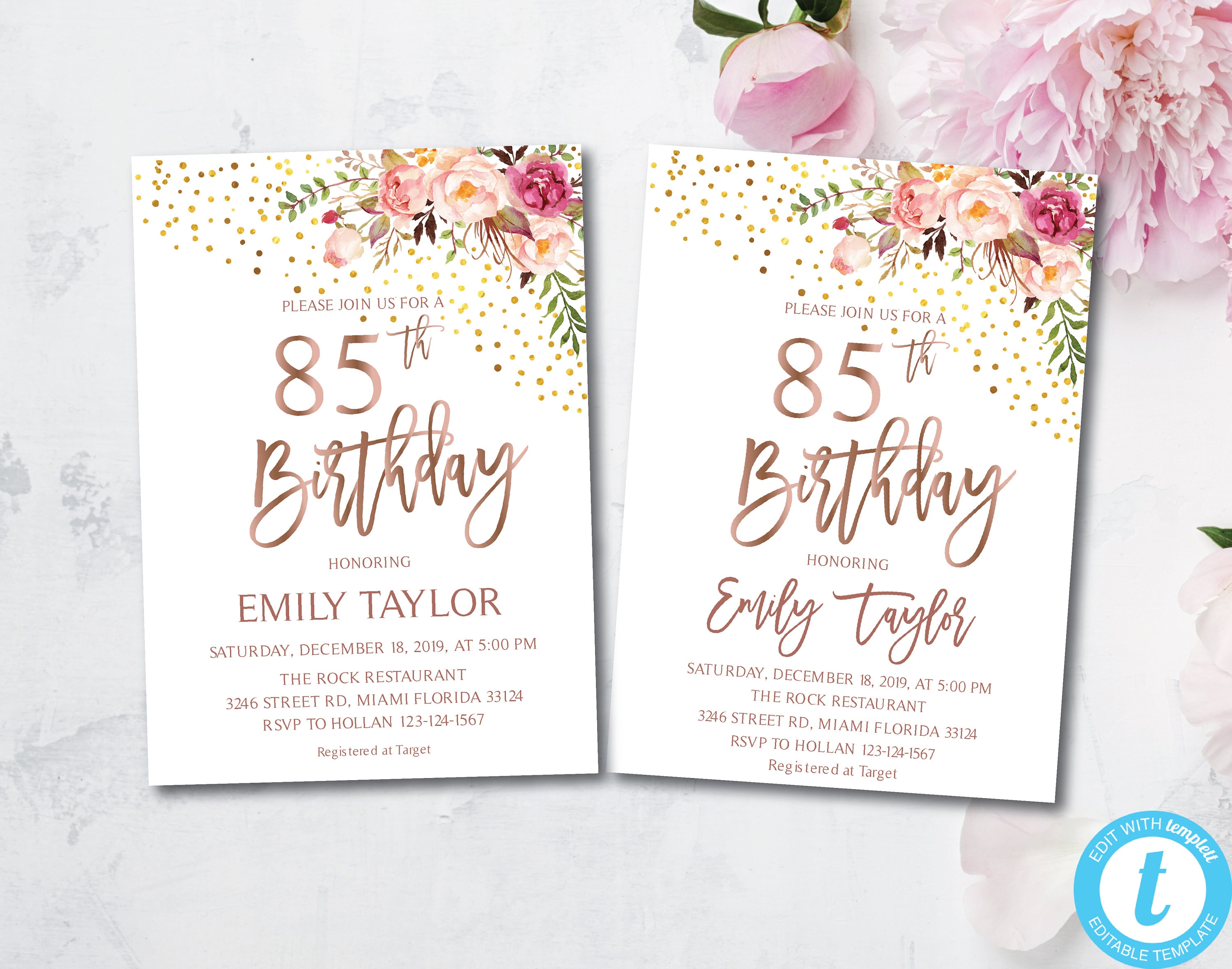 85. Geburtstag Boho Floral Party Einladung Blumen Einladungen Etsy