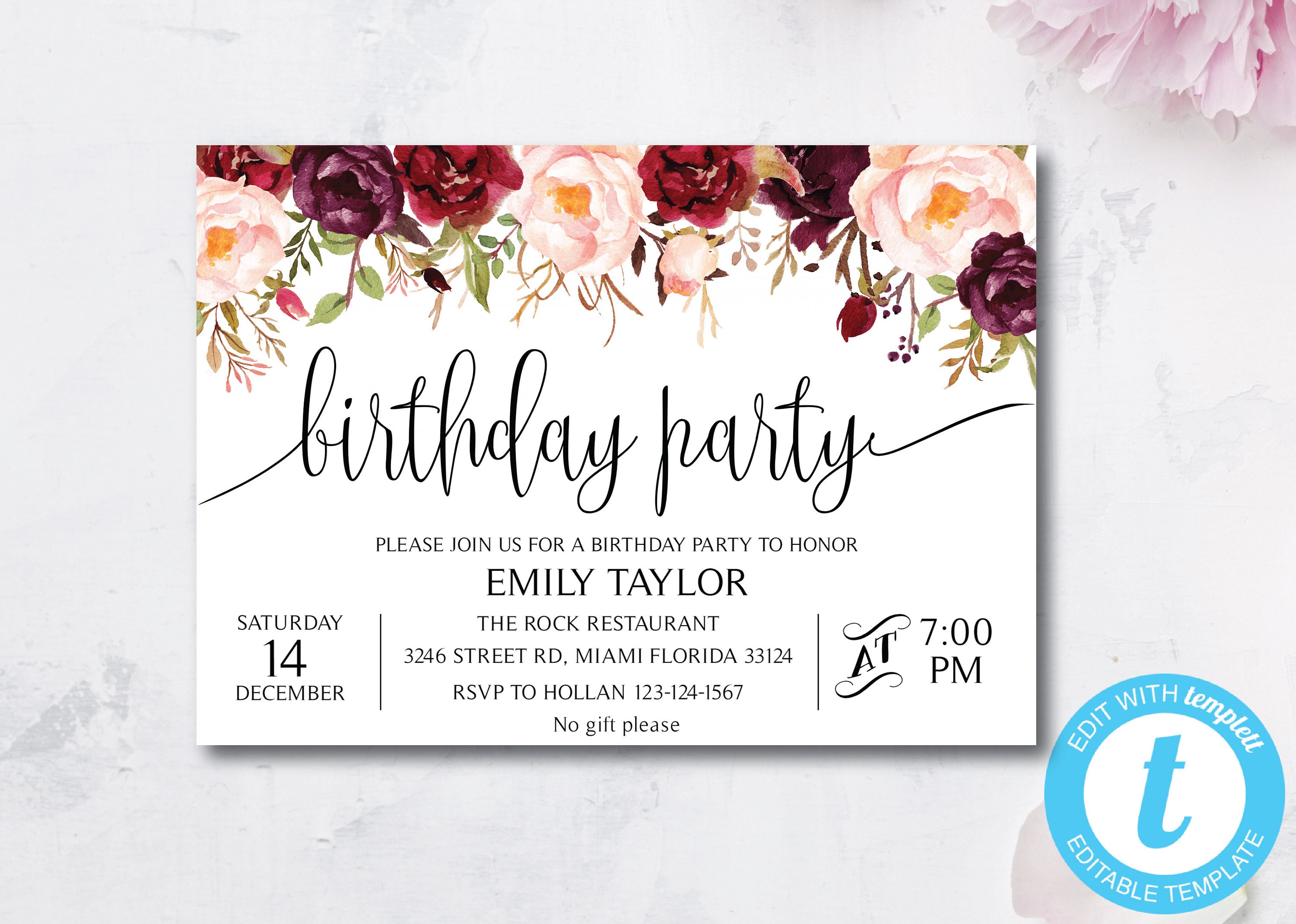 boho floral birthday party