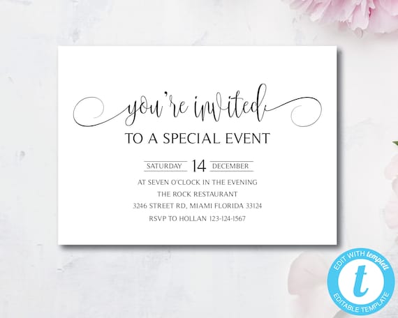 elegant youre invited invitation template special event etsy you re invited template