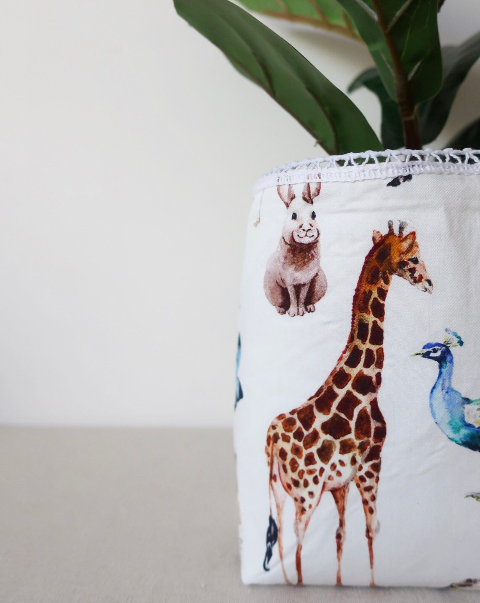 Safari Storage Basket // Animalia Fabric Basket // Animal Etsy