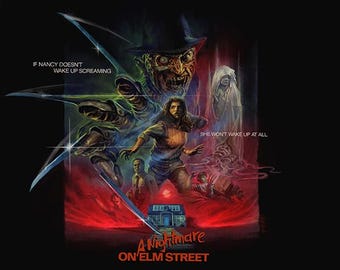 Into Survival - Freddy Krueger homage art print horror poster