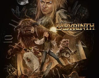 Labyrinth 12x18 poster print fantasy horror 1980's