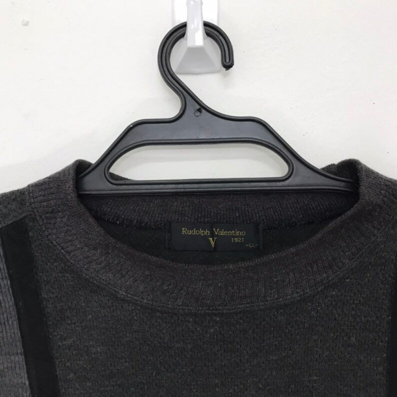 Vintage rudolph valentino 90/'s sweatshirt crewneck jumper big logo embroidery very rare item!!!