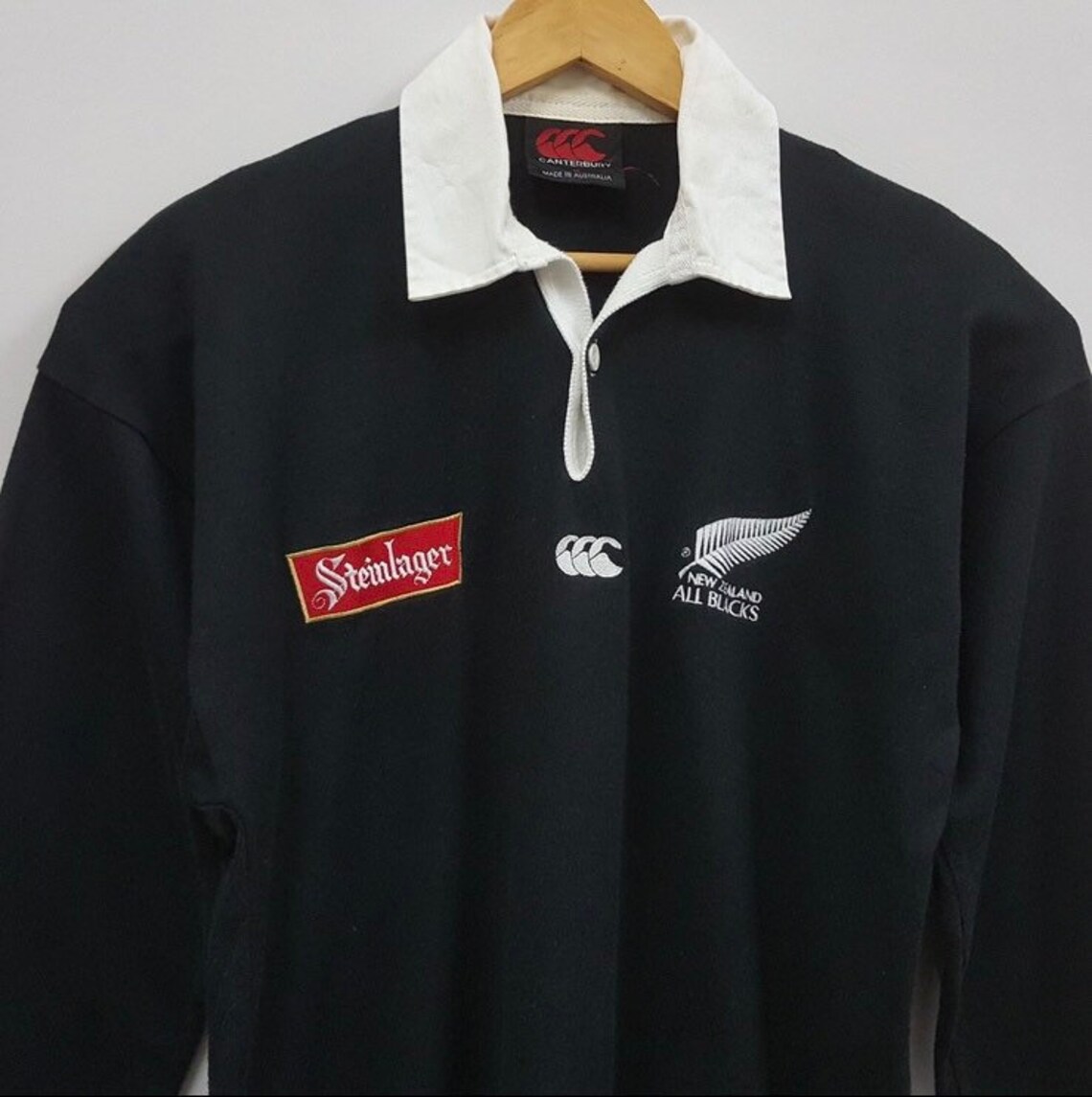 Vintage Canterbury Steinlager All Black Rugby Polo Jersey Logo Etsy