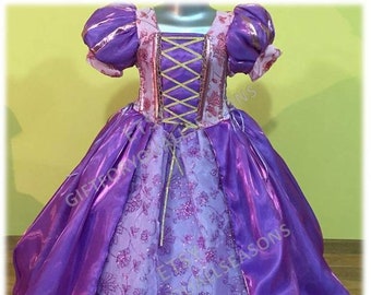 Inspired Rapunzel Princess Costume Dress Child's Kids Girls Size Rapunzel Halloween Costume Rapunzel Birthday Cosplay Costume Dress Up