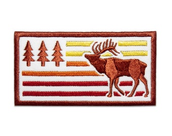 Jacket MASSIVE Deer Hunters Iron-On Embroidered Patch Big Deer Stag Hunting Patch Embroidery Iron-On Patch For Clothes Backpack 196