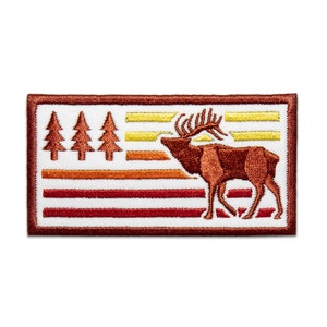 Elk Patch - American Flag - Hunting - PNW - Pacific Northwest - USA - Deer - Hiking - Camping - Woods - Earth - Archery - Backpack - Jacket