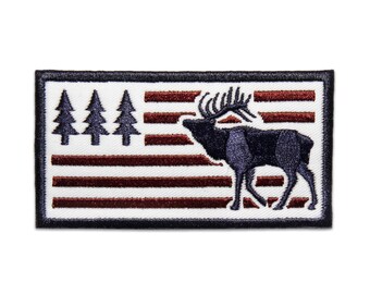 Majestic Elk Caribou on Grass Embroidered Iron On Patch Applique 2.88 Inch Majestic Elk Caribou on Grass Embroidered Iron On Patch Applique 2.88 Inch